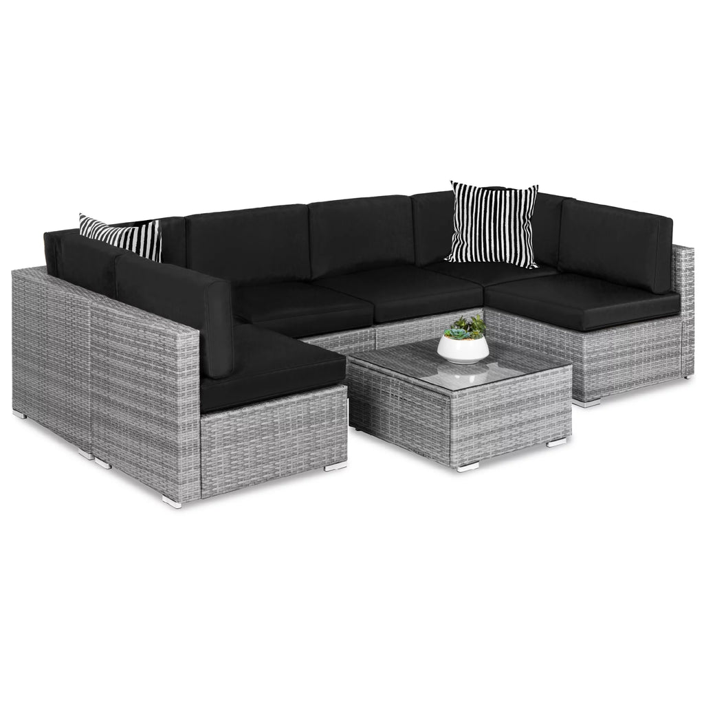 7 Piece Modular Outdoor Wicker Sectional Sofa M613