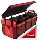Red 4-in-1 SUV Trunk Organizer with Cover, Pack of 2 B9198