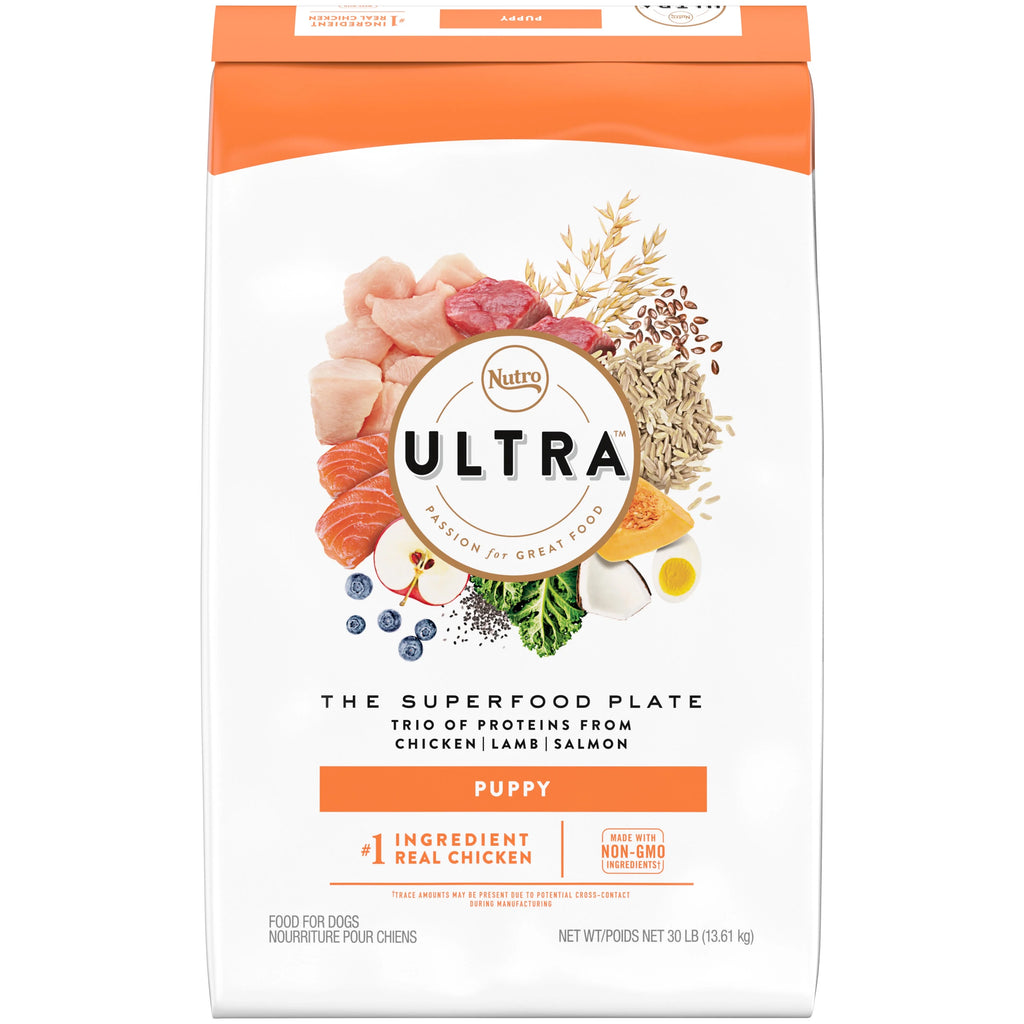 30 Lb. Bag High Protein Dry Puppy Food with Chicken Lamb Salmon X187901