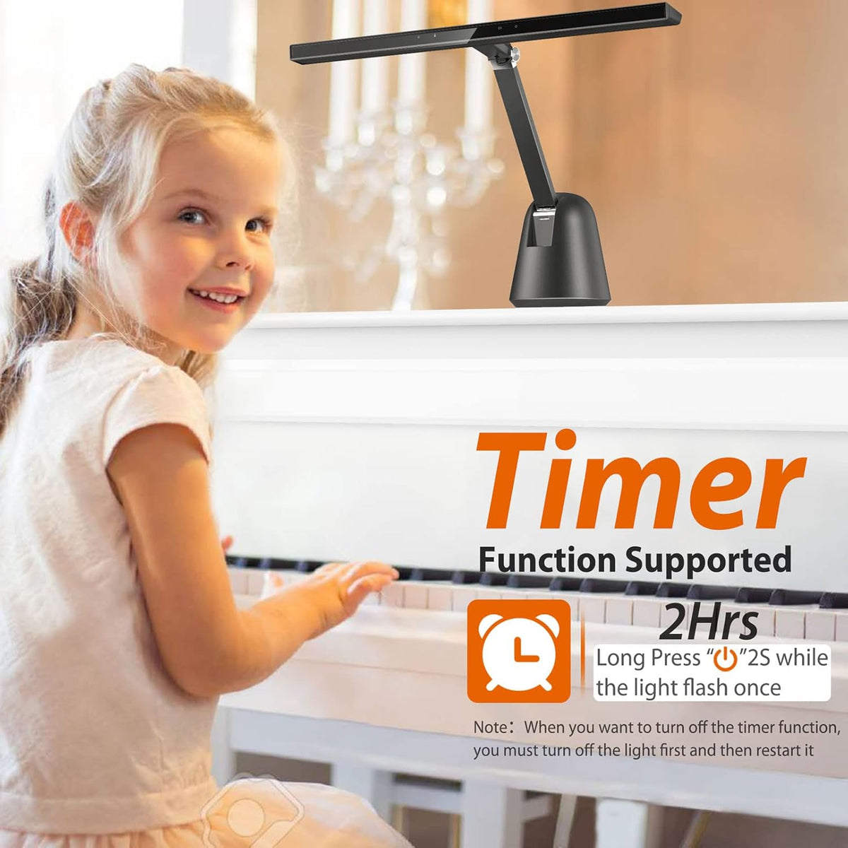 Piano Light with Auto-Dimming LED Lamp J729
