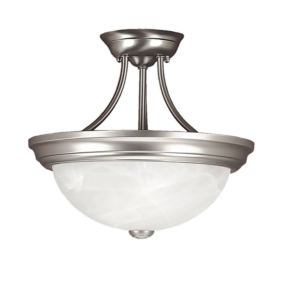 2-Light Semi-Flush Mount Satin Nickel R57034