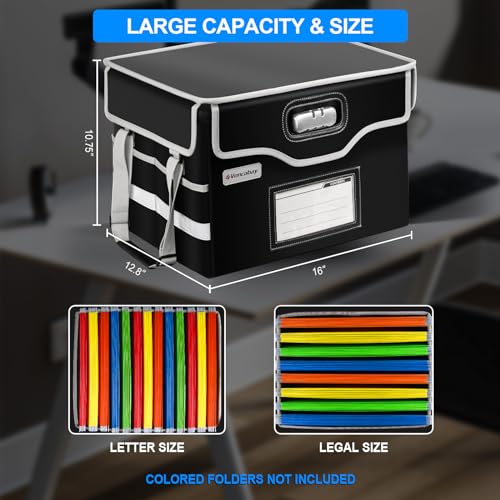 Fireproof Document Bag with Aluminum Foil Insulation, 4-Layer Fireproof File Box with Water-Resistant Zipper R827