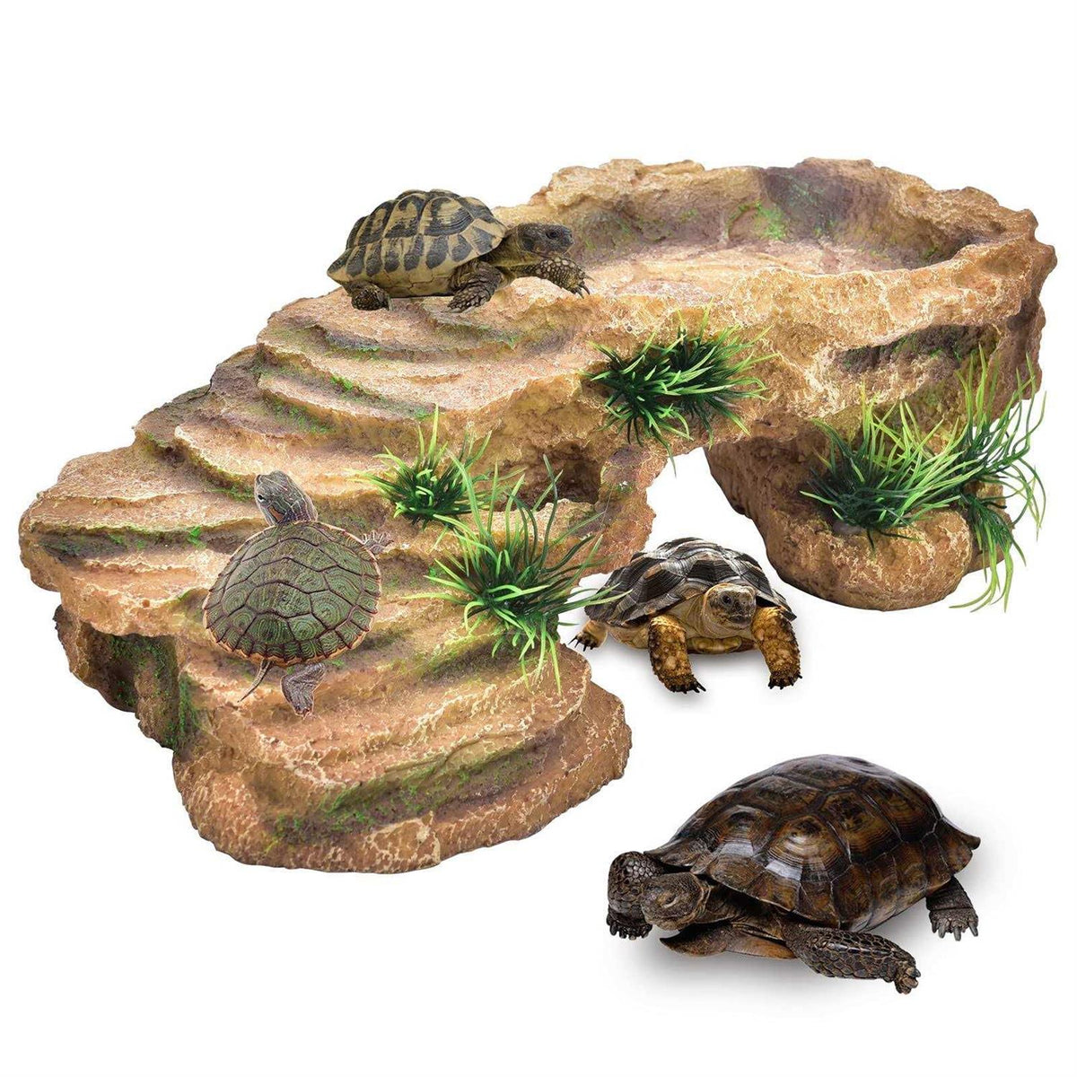 Resin Turtle Basking Platform Aquarium Decorations U626
