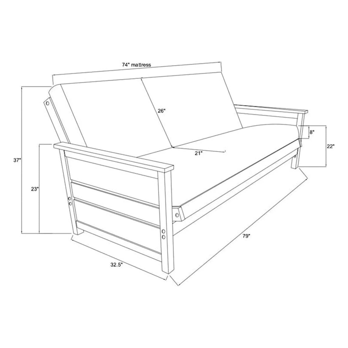 Full-size Futon Frame L982