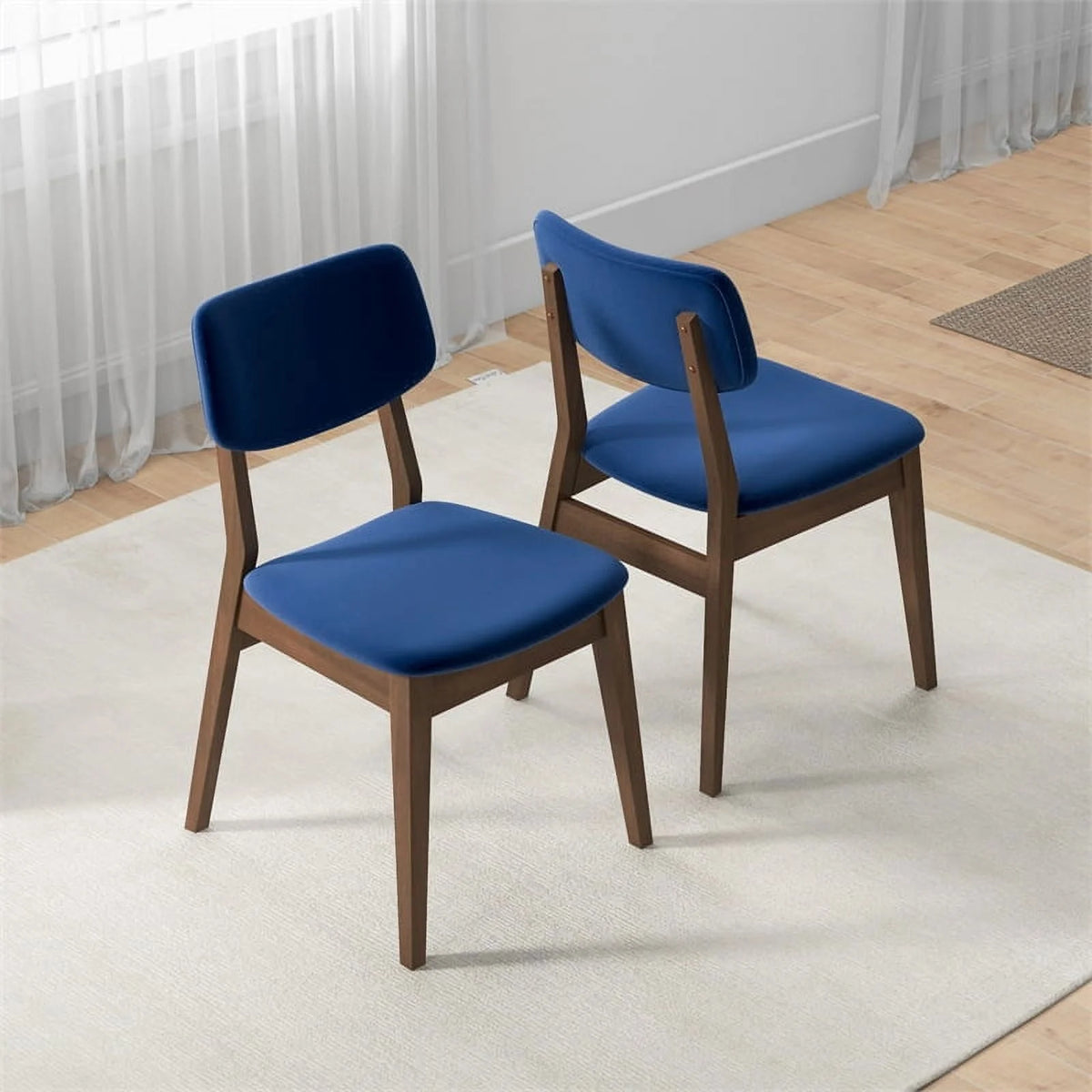 Blue Velvet Dining Chair Set of 2 T2057