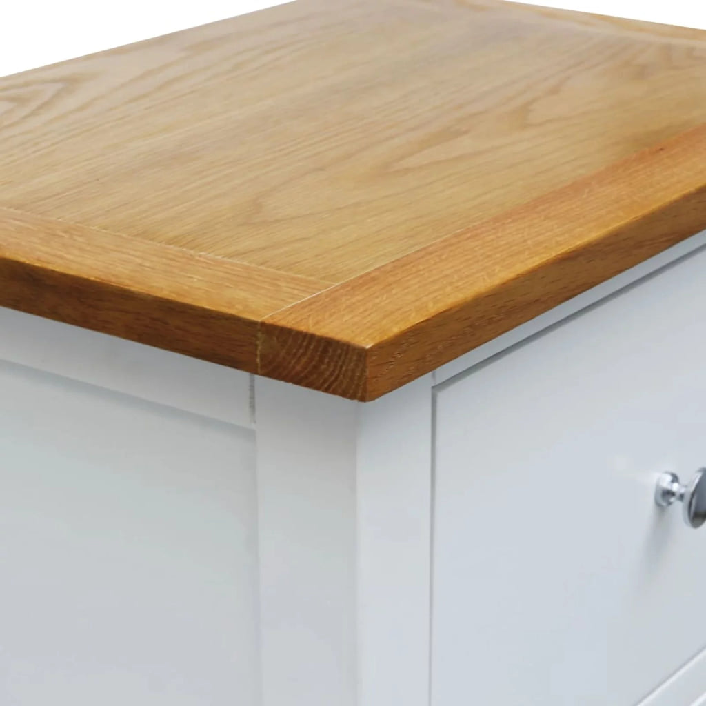 Oak Wood Nightstand with Storage Drawer and Shelf Y83147