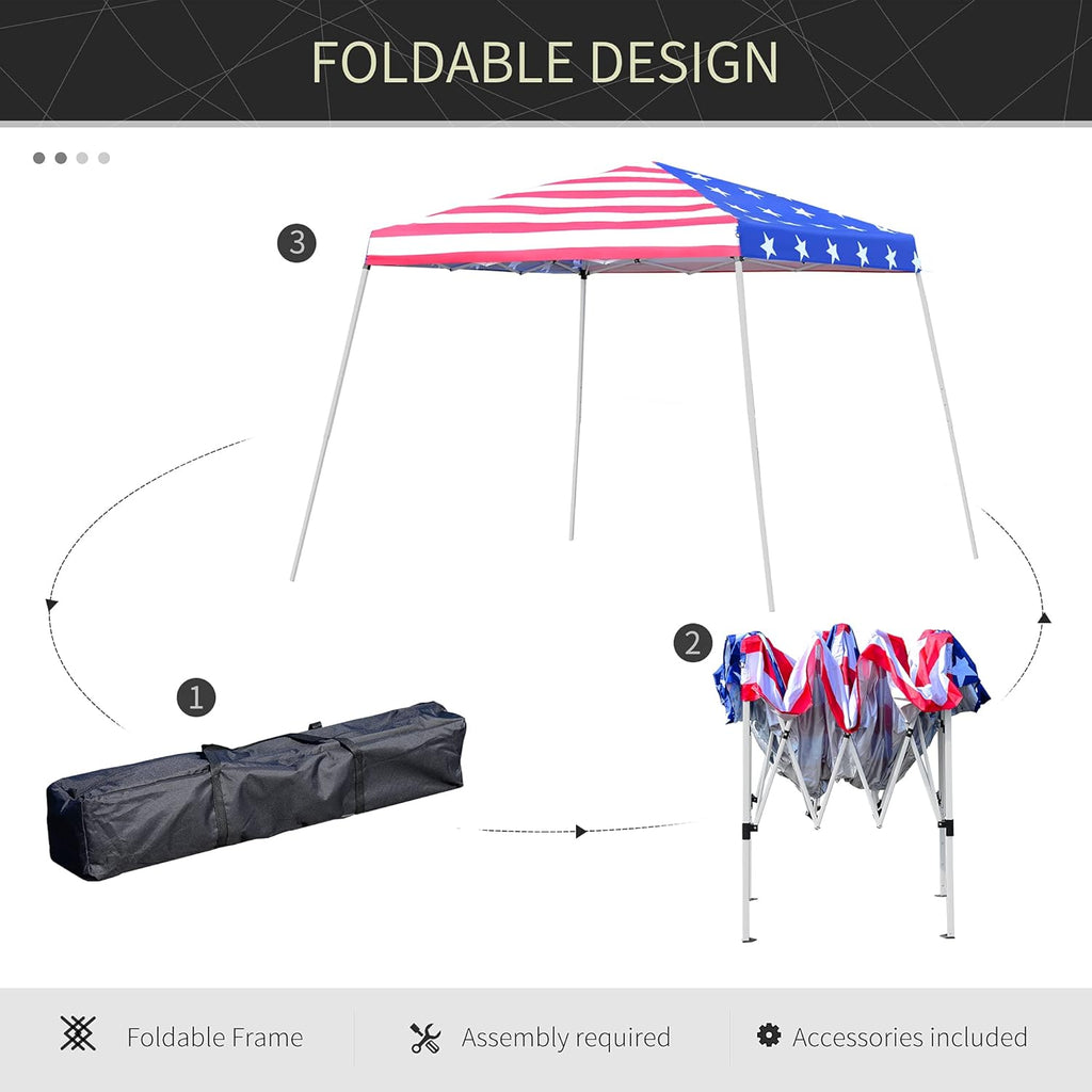 10'x 10' Outdoor Pop Up Canopy Tent with Slanted Legs T419