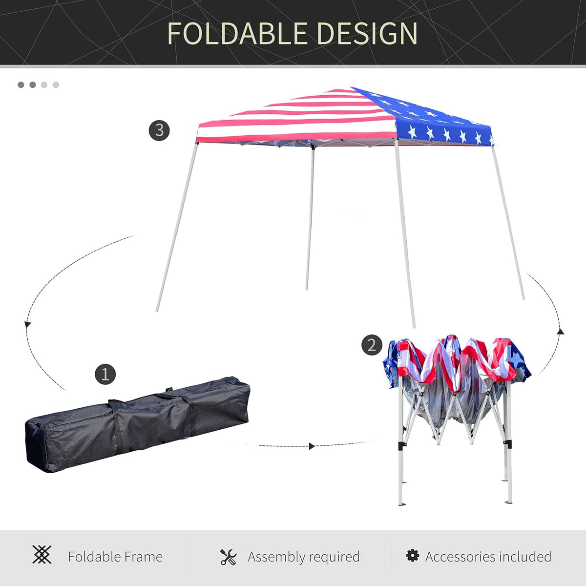 10'x 10' Outdoor Pop Up Canopy Tent with Slanted Legs T419