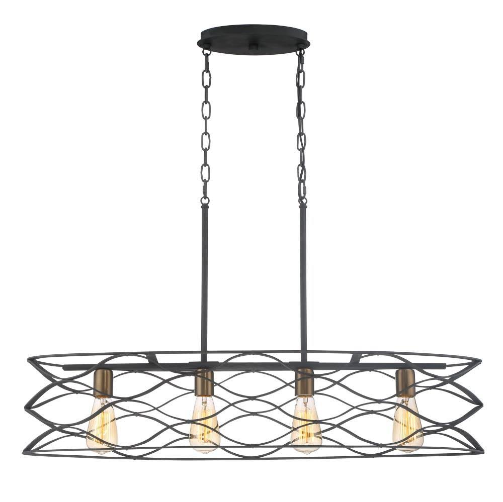 Mottled Black with Gold Kitchen Island Light U593973