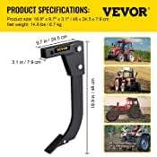 18" Shank Length Box Scraper Shank with 2 Locating Pins and 2 Plough Tips O327
