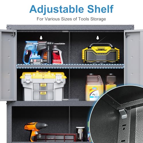 Heavy Duty Steel Wall Cabinet with 2 Doors and Adjustable Shelves S7025