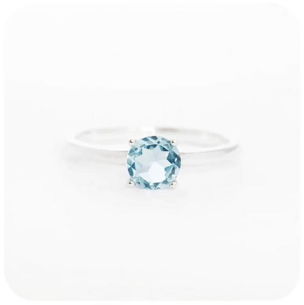 Topaz Solitaire Ring 925 Sterling Silver Gemstone Jewelry J952232