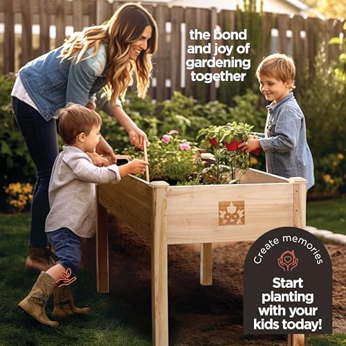 Natural Cedar Wood Elevated Raised Garden Bed 48x24x30 C35336