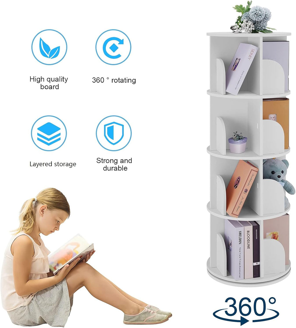 Rotating 360 Display Floor Standing Bookshelf Storage Rack O54049
