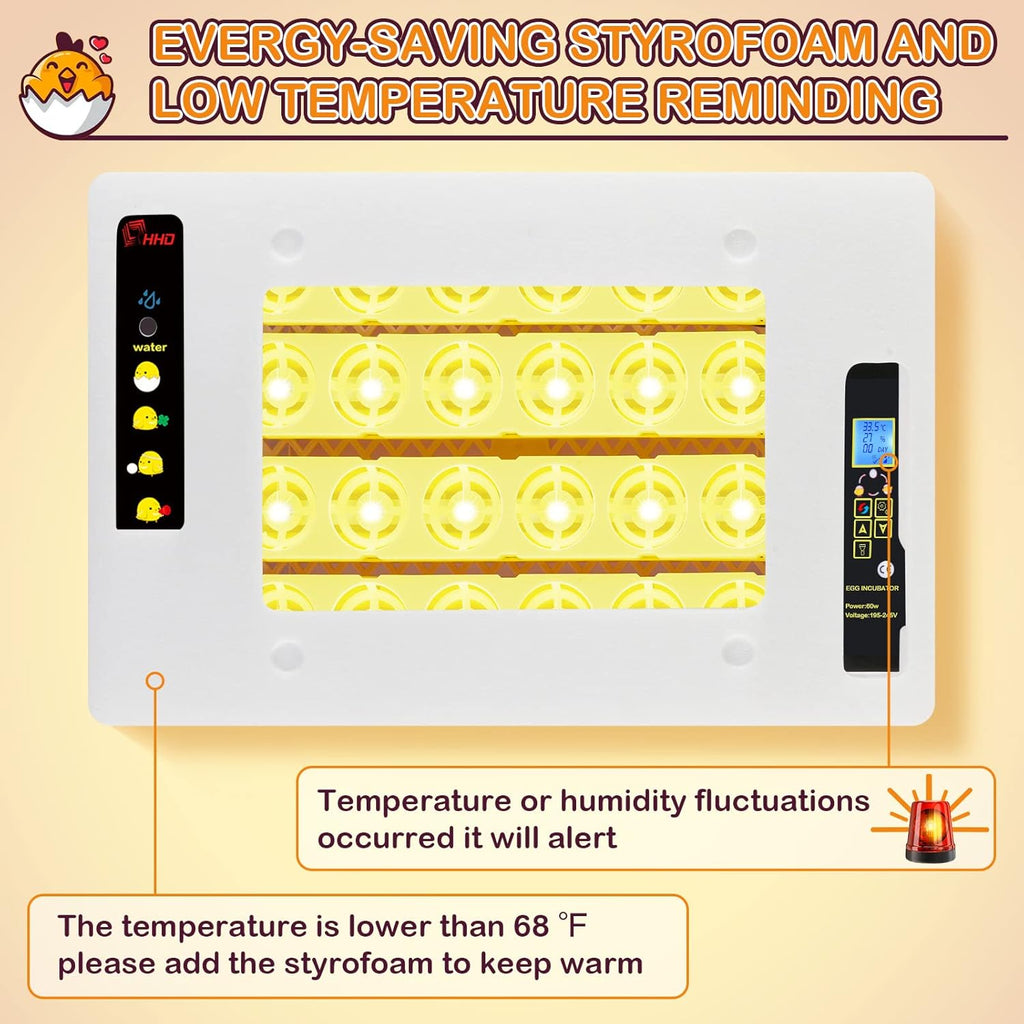 24 Eggs Incubator with Automatic Turning Temperature and Humidity Control Pack of 2 G147540