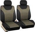 Black Tan 2 Pcs Cloth Bucket Seat Covers W291736