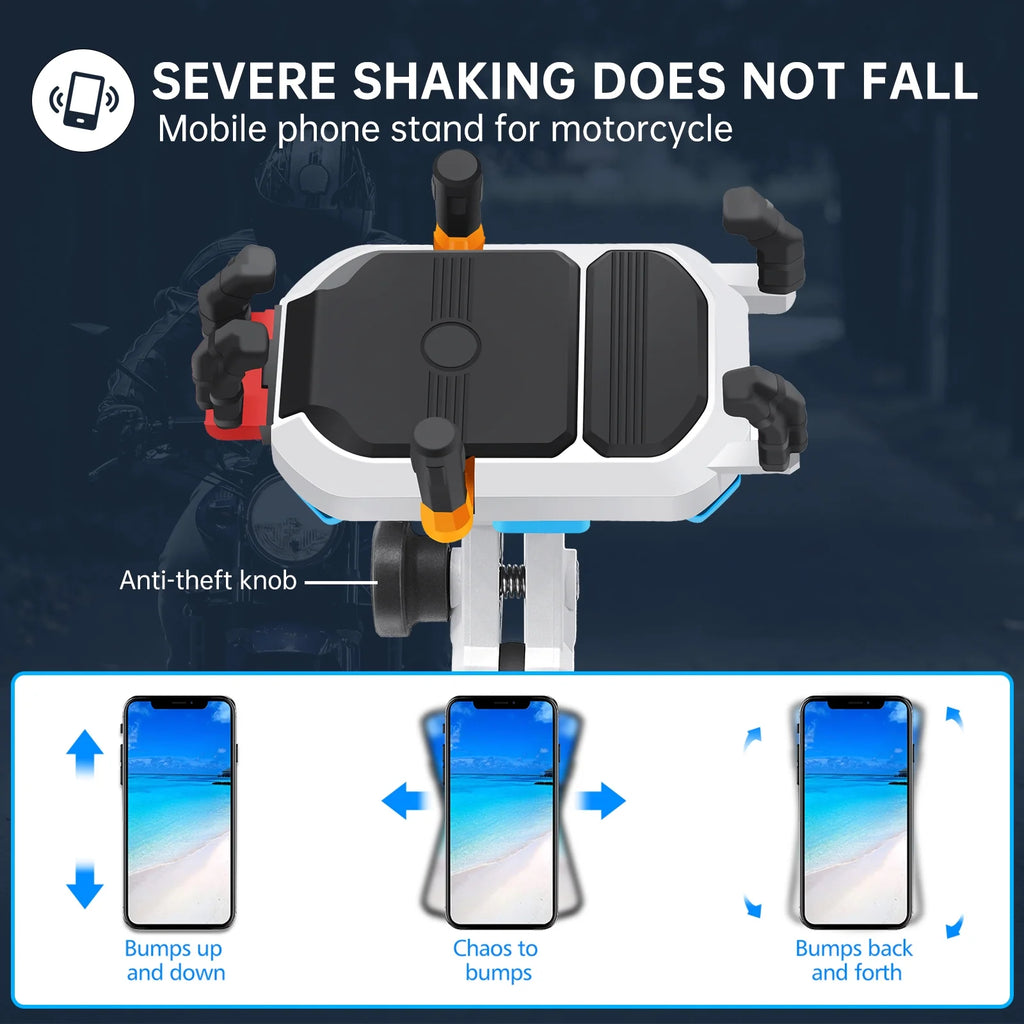 Motorcycle Phone Mount Holder Waterproof 360° Rotation M8 Screw Mount N6894