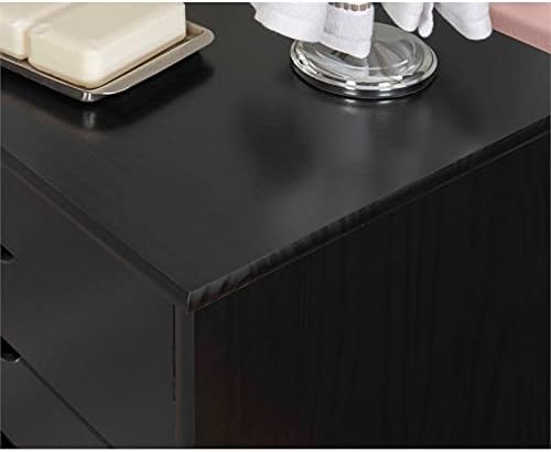Black Eight Drawer Wood Rolling File Cabinet Storage Cart L889