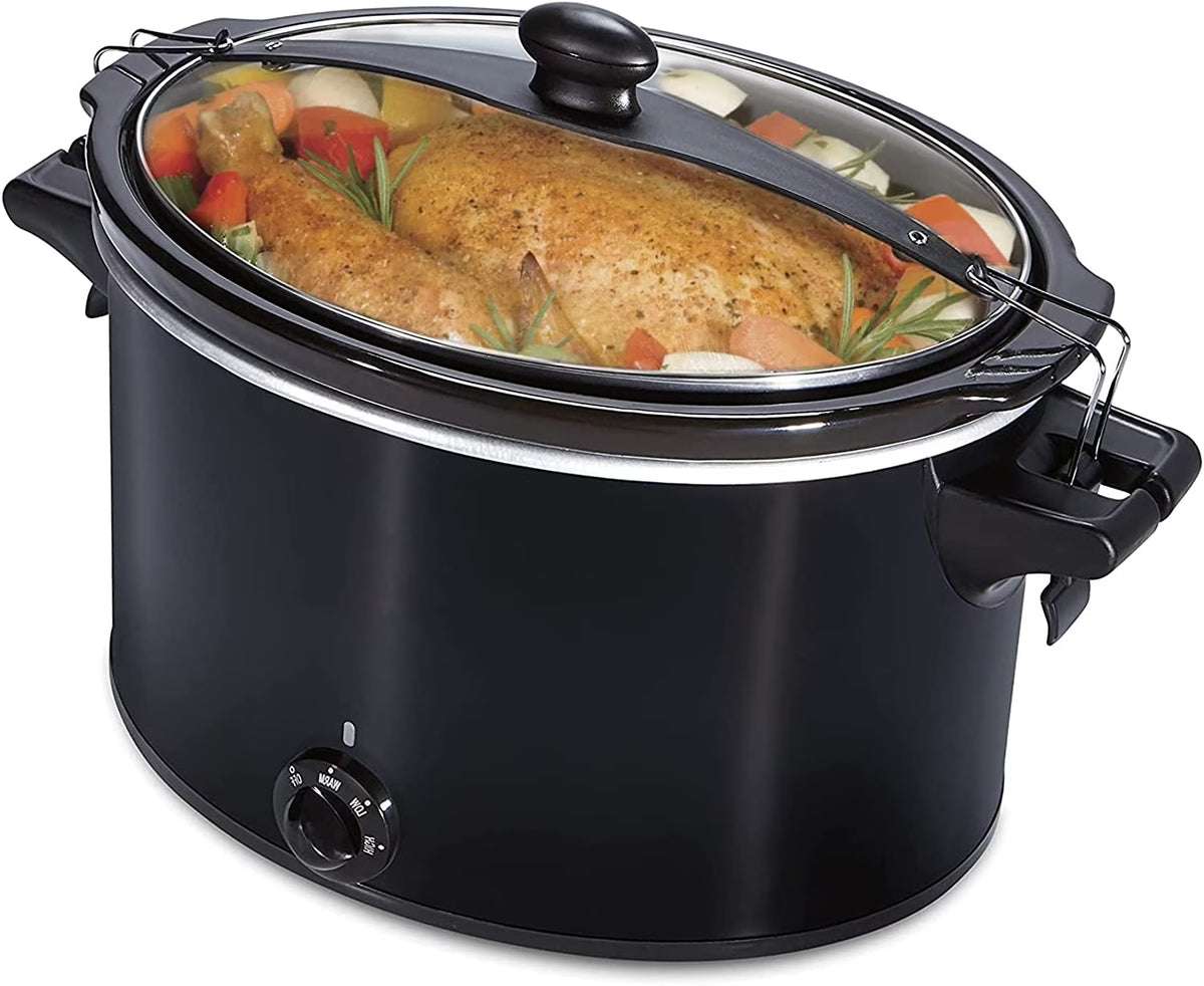 Black 10-Quart Slow Cooker with Lid Lock X318548