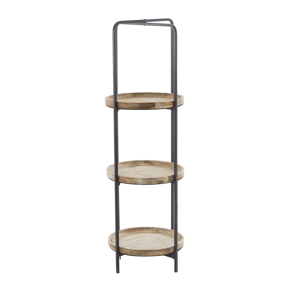 Brown Wood 3-Tier Shelving Unit Z9971