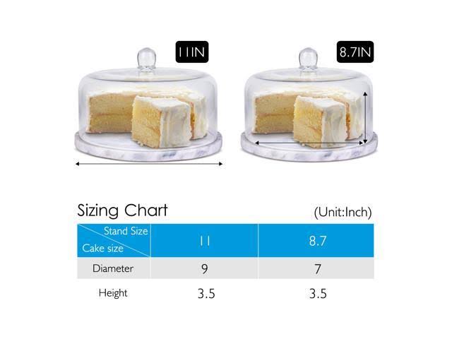 Marble Cake Stand Base with Glass Cover Dome S408739
