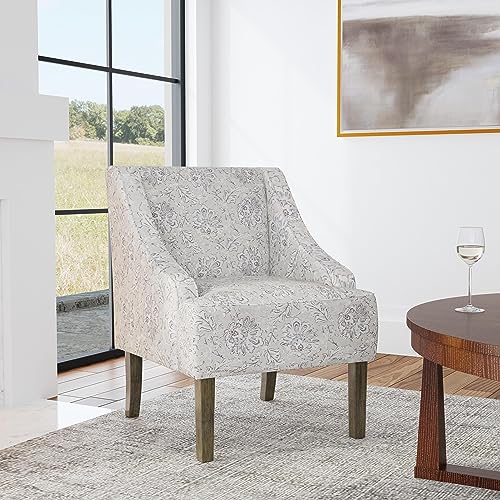 Velvet Swoop Arm Accent Chair Suri Blue M78131