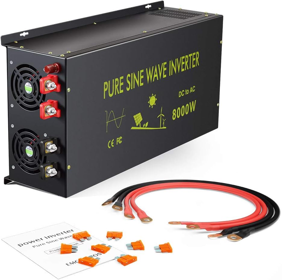 8000 Watt Pure Sine Wave Inverter 12V DC to 120V AC Q783200