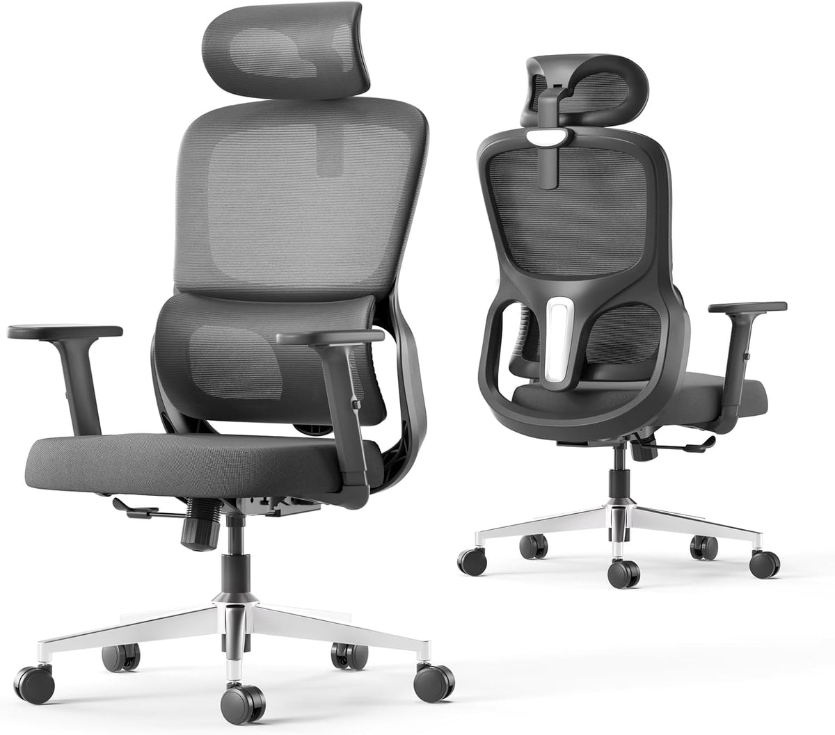 Black Ergonomic Swivel Office Chair with Adjustable Armrest and Headrest U407228