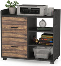 2-Drawer Mobile File Cabinet with 3 Open Shelves A56417