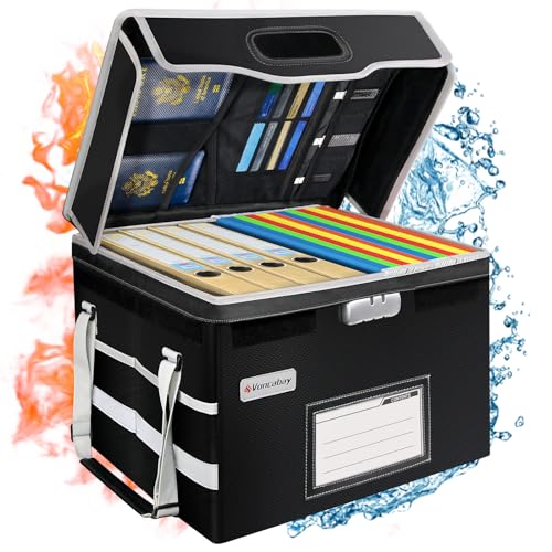 Fireproof Document Bag with Aluminum Foil Insulation, 4-Layer Fireproof File Box with Water-Resistant Zipper R827