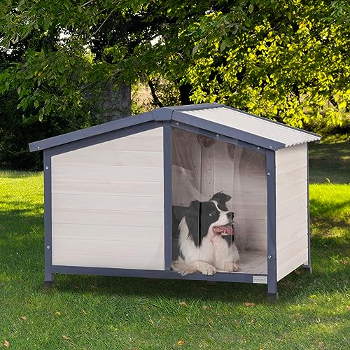 White Small Dog House with PVC Roof G8538