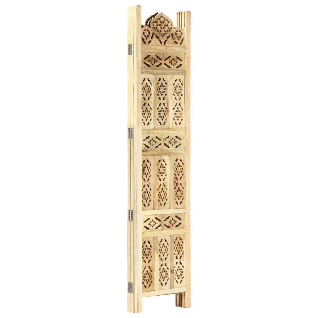 Hand Carved 3-Panel Room Divider Solid Mango Wood N712535