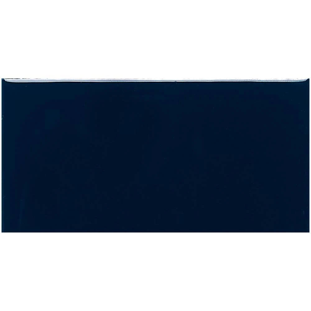 3 in. x 6 in. Glazed Ceramic Navy Subway Tile E1663