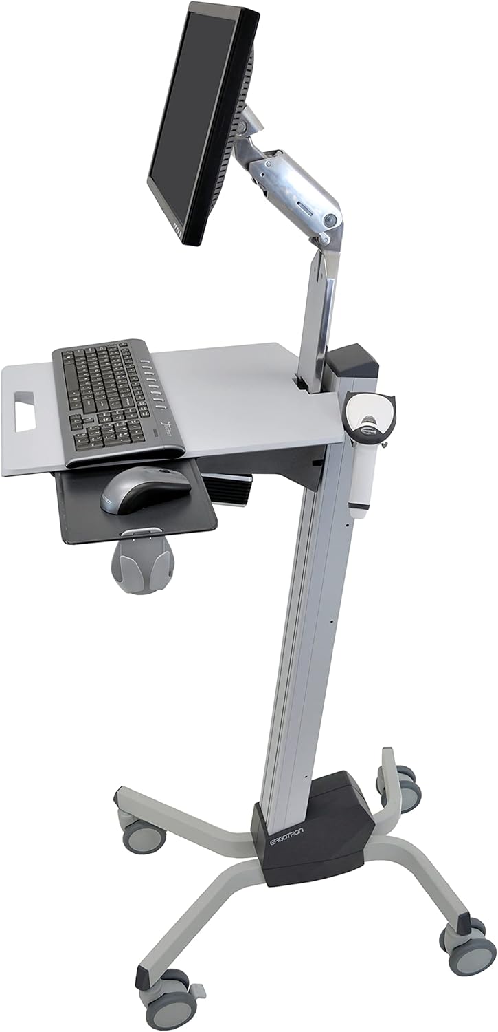 Rolling Computer Cart, Mobile Standing Desk Workstation Z7838