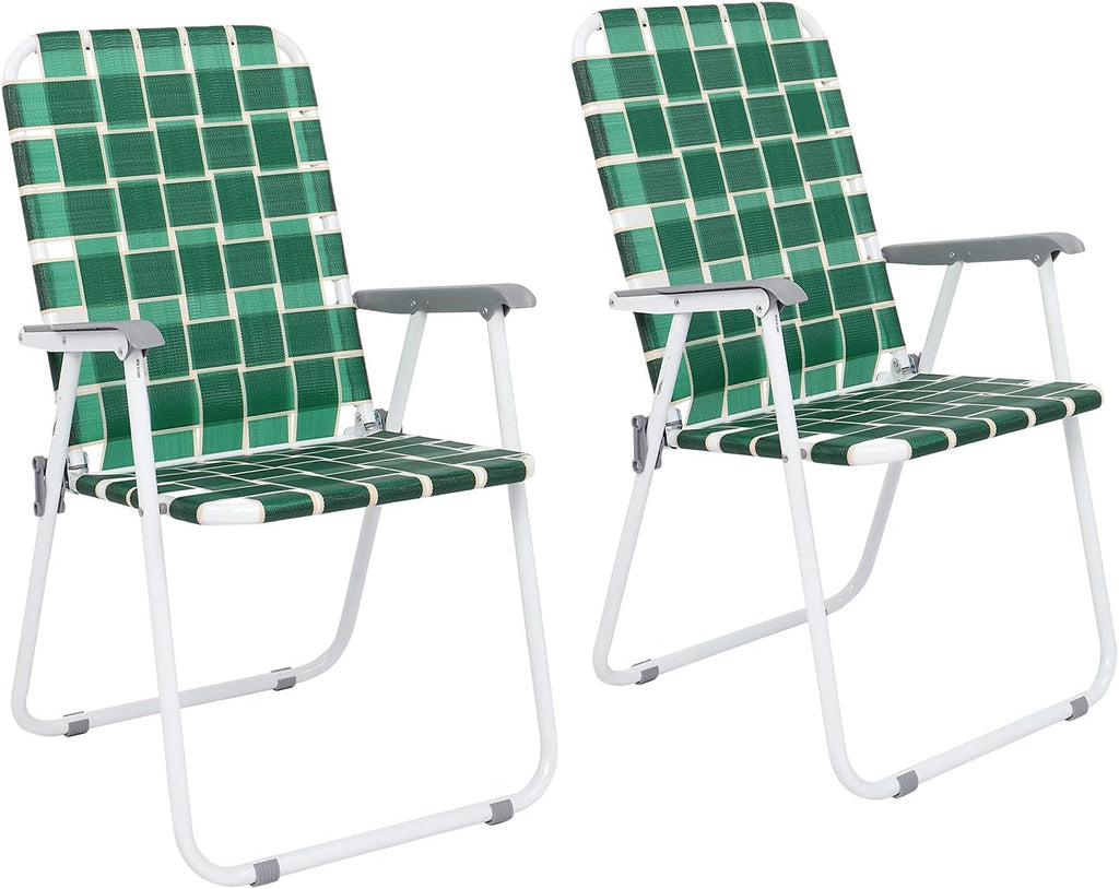 Set of 2 Blue Folding Lawn Chair T834501