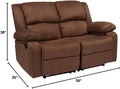 Chocolate Brown Microfiber Loveseat with Two Built-in Recliners A362961