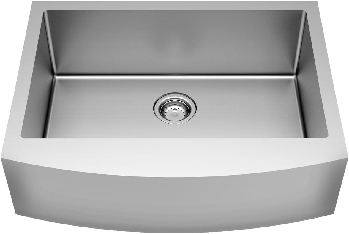 33X22-Inch Apron Stainless Steel Sink with Grid and Drain T6511