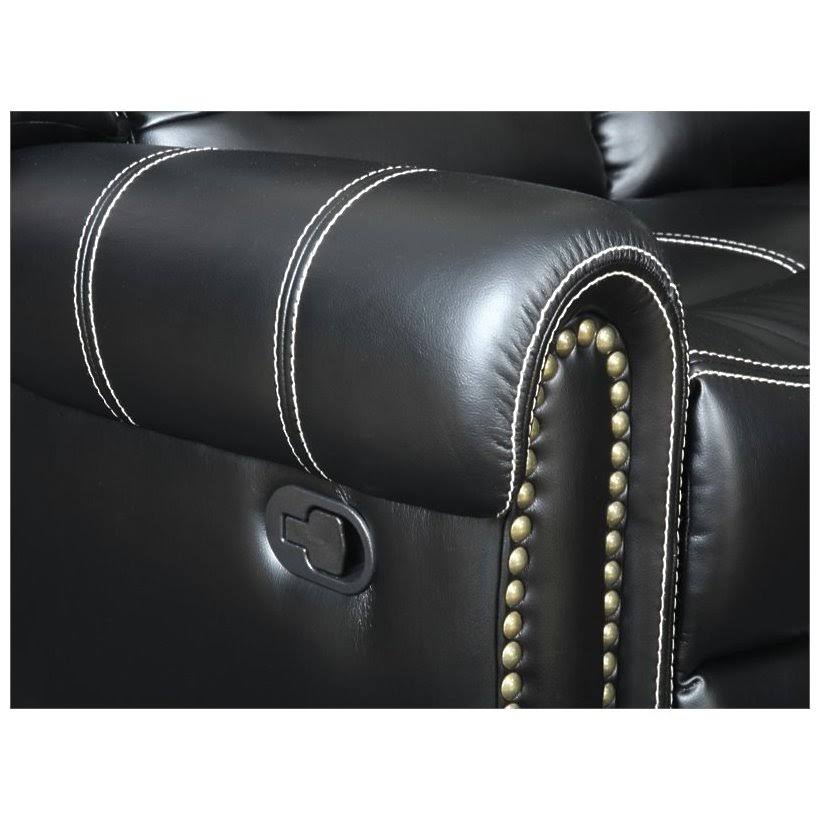 Black Faux Leather Glider Recliner L12509