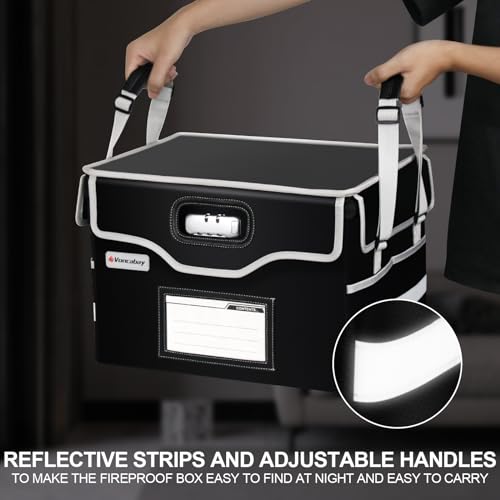 Fireproof Document Bag with Aluminum Foil Insulation, 4-Layer Fireproof File Box with Water-Resistant Zipper R827