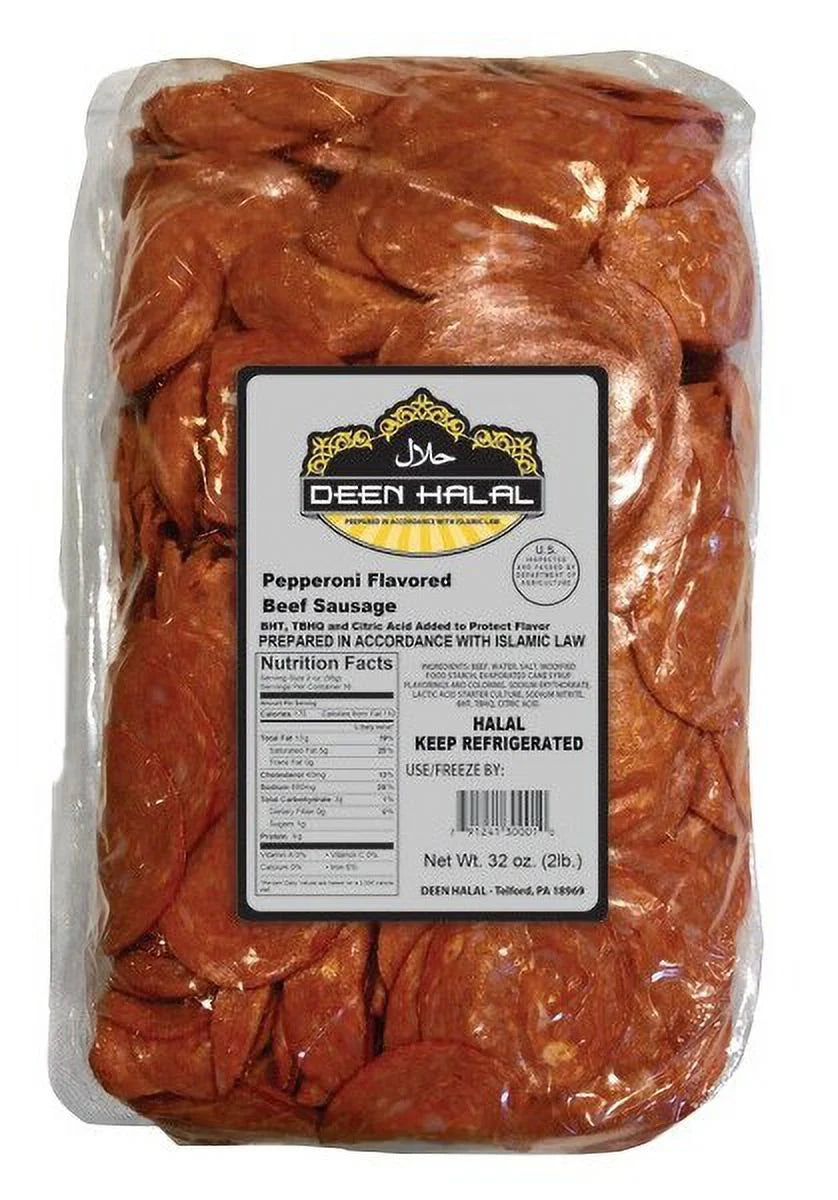 Halal Sliced Pepperoni Flavored Beef Sausage 2lbs D492