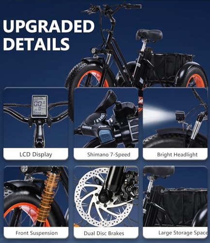 Electric Tricycle with 500W Motor, 20"x4.0" Fat Tire, 48V15Ah Battery S76876