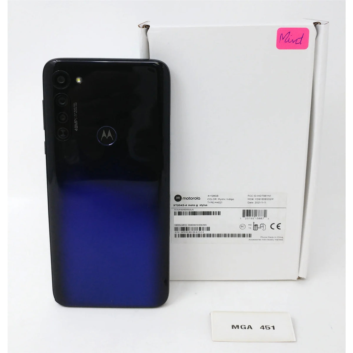 Pre-Owned Motorola Moto G Stylus 128GB+4GB Unlocked Phone Mystic Indigo D324