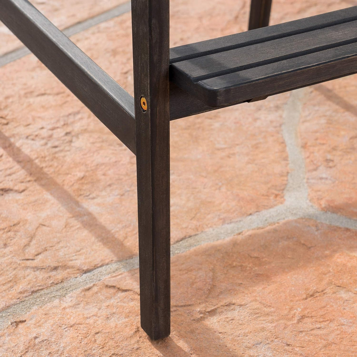 Dark Grey Acacia Wood Adirondack Barstools 4 Pcs Set J464879