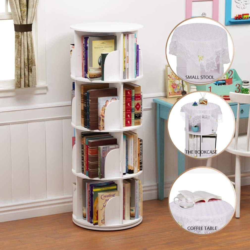 Rotating 360 Display Floor Standing Bookshelf Storage Rack O54049