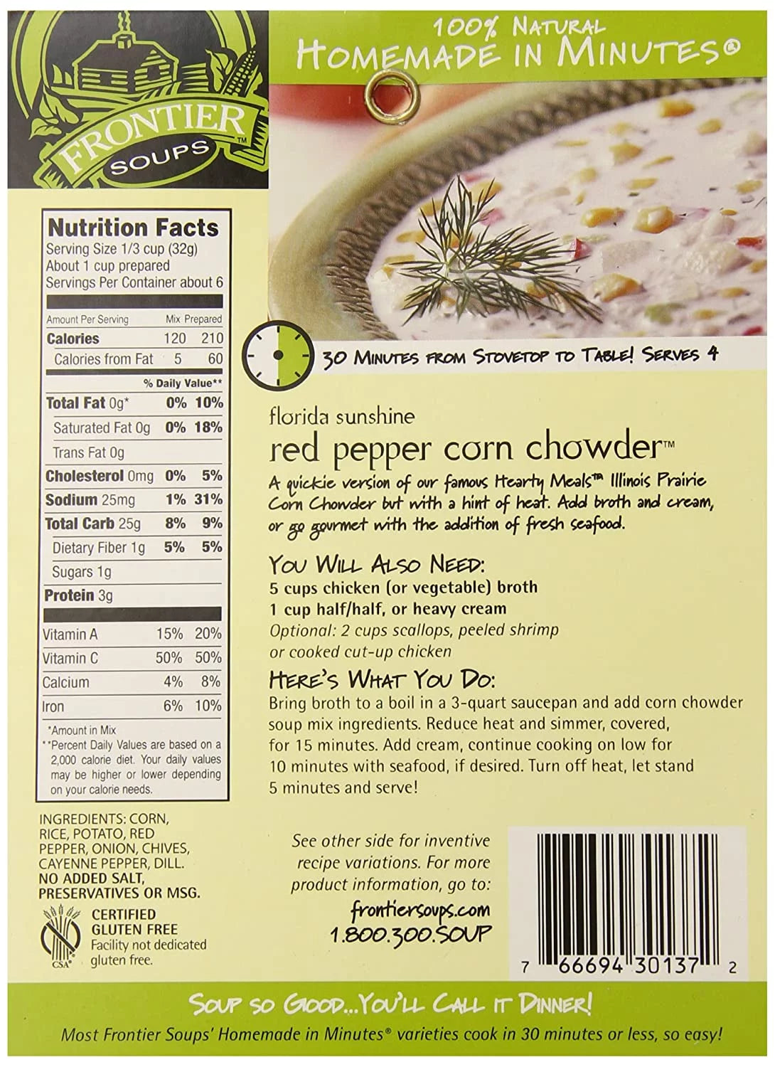 Red Pepper Corn Chowder, 5 oz. Bags (Pack of 4) J4949