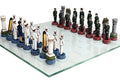 Hand Painted Glass Board Military Chess Set P6168
