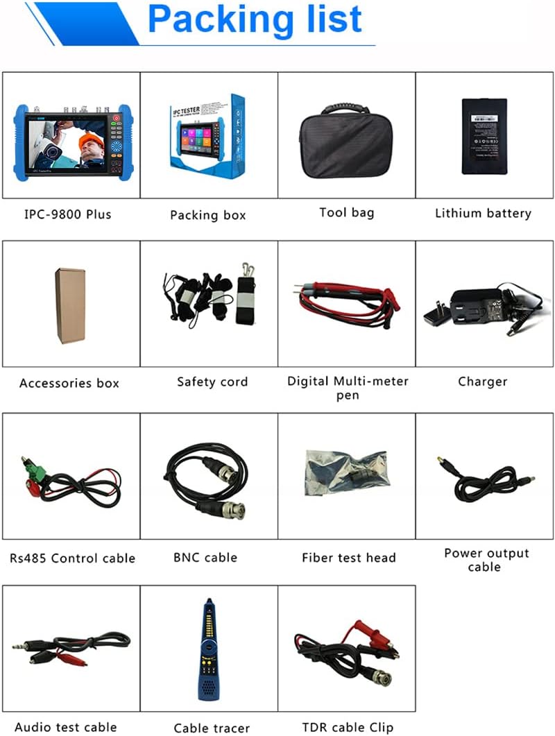 7'' IPS Touch Screen WiFi 4K H.265 HDMI 8MP CVI TVI AHD SDI CVBS Camera Tester O99048
