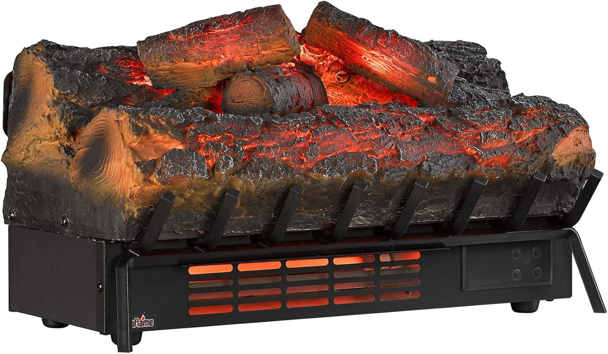 Rustic Pine Electric Log Set Heater with Remote Control E812488