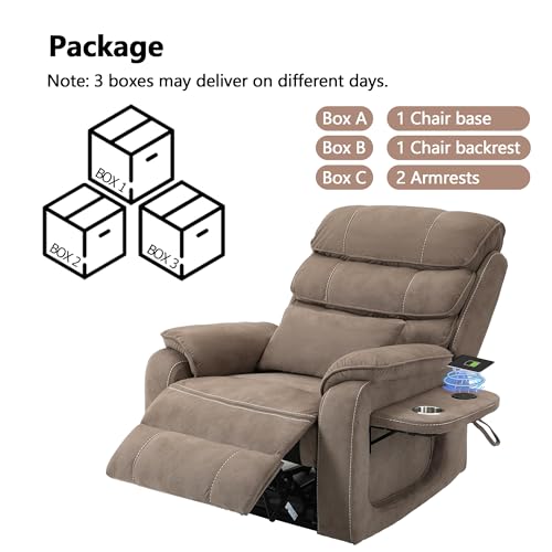 4 Motor Power Lift Recliner Chair with Massage Heat J83895