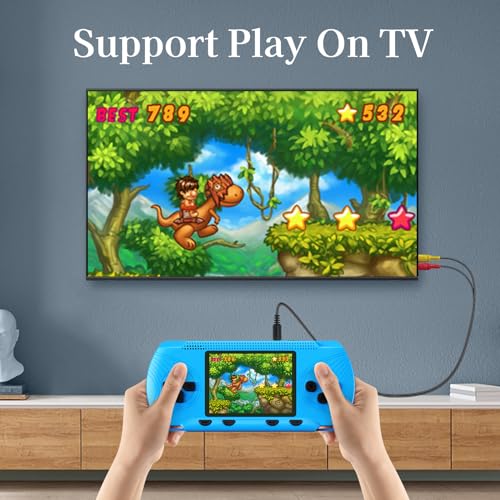 Handheld Game Console 3" HD Screen Built in 258 Video Games Blue L421